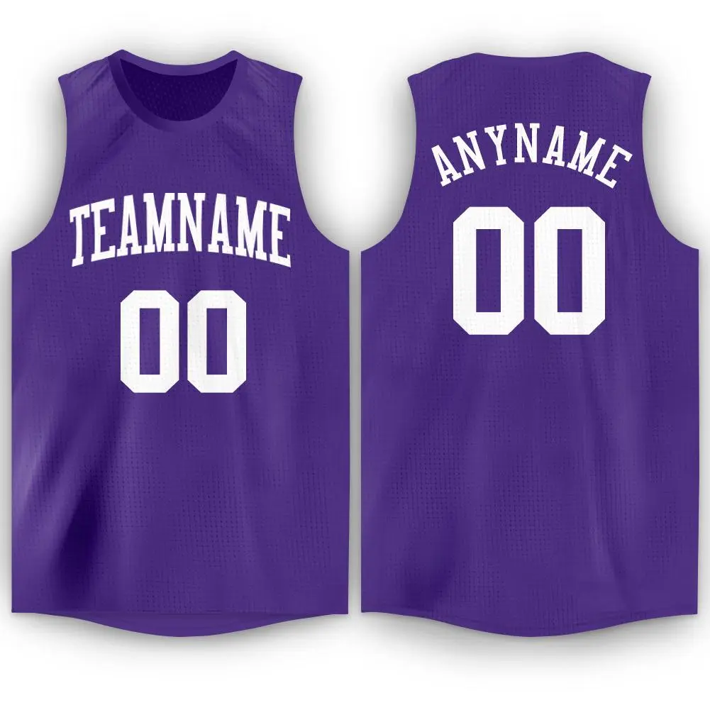 Purple White Classic Sport Game Basketball Jersey