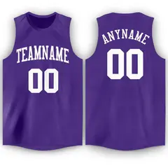 Purple White Classic Sport Game Basketball Jersey 1
