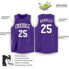 Purple White Classic Sport Game Basketball Jersey 2