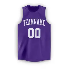 Purple White Classic Sport Game Basketball Jersey 5