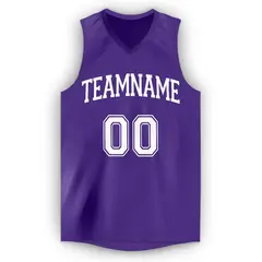 Purple White Classic Tank Top Basketball Jersey 5