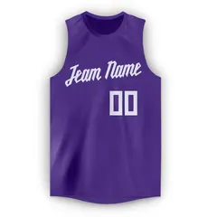 Purple White Classic Tank Top Basketball Jersey 5