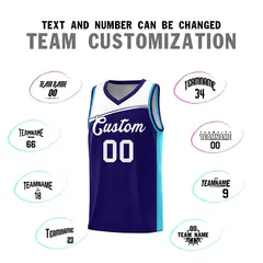 Purple White Color Block Basketball Team Jersey 3