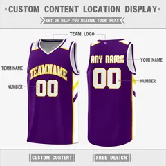 Purple White Double Side Basketball Jersey 2