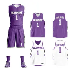 Purple White Double Side Sets Basketball Jersey