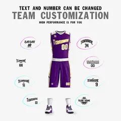 Men's Purple White Double Side Sets Basketball Jersey 2