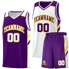 Purple White Double Side Sets Basketball Jersey
