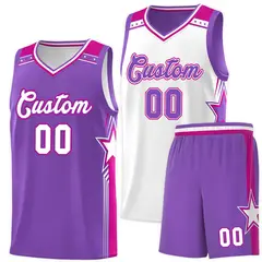 Purple White Double Side Sets Basketball Jersey