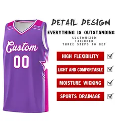 Men's Purple White Double Side Sets Basketball Jersey 5
