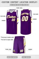 Men's Purple White Double Side Sets Basketball Jersey 4