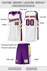 Men's Purple White Double Side Sets Basketball Jersey 2