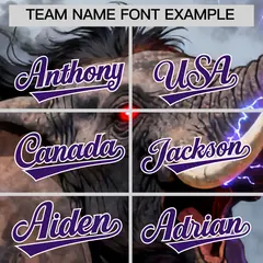 Purple White Elephant Graffiti Animal Series Baseball Jersey 3