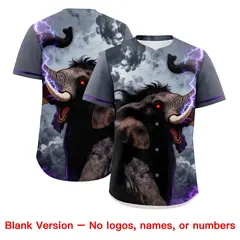 Purple White Elephant Graffiti Animal Series Baseball Jersey 7
