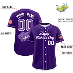 Purple White Father's Day Classic Baseball Jersey 2