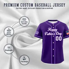 Purple White Father's Day Classic Baseball Jersey 3