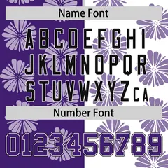 Purple White Flower Graffiti Split Baseball Jersey 4