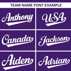 Purple White Full Button Classic Baseball Jersey 3