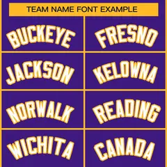Purple White-Gold Classic Hockey Jersey 3
