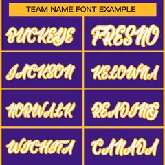 Purple White-Gold Classic Hockey Jersey 3