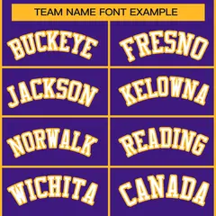 Purple White-Gold Classic Hockey Jersey 3