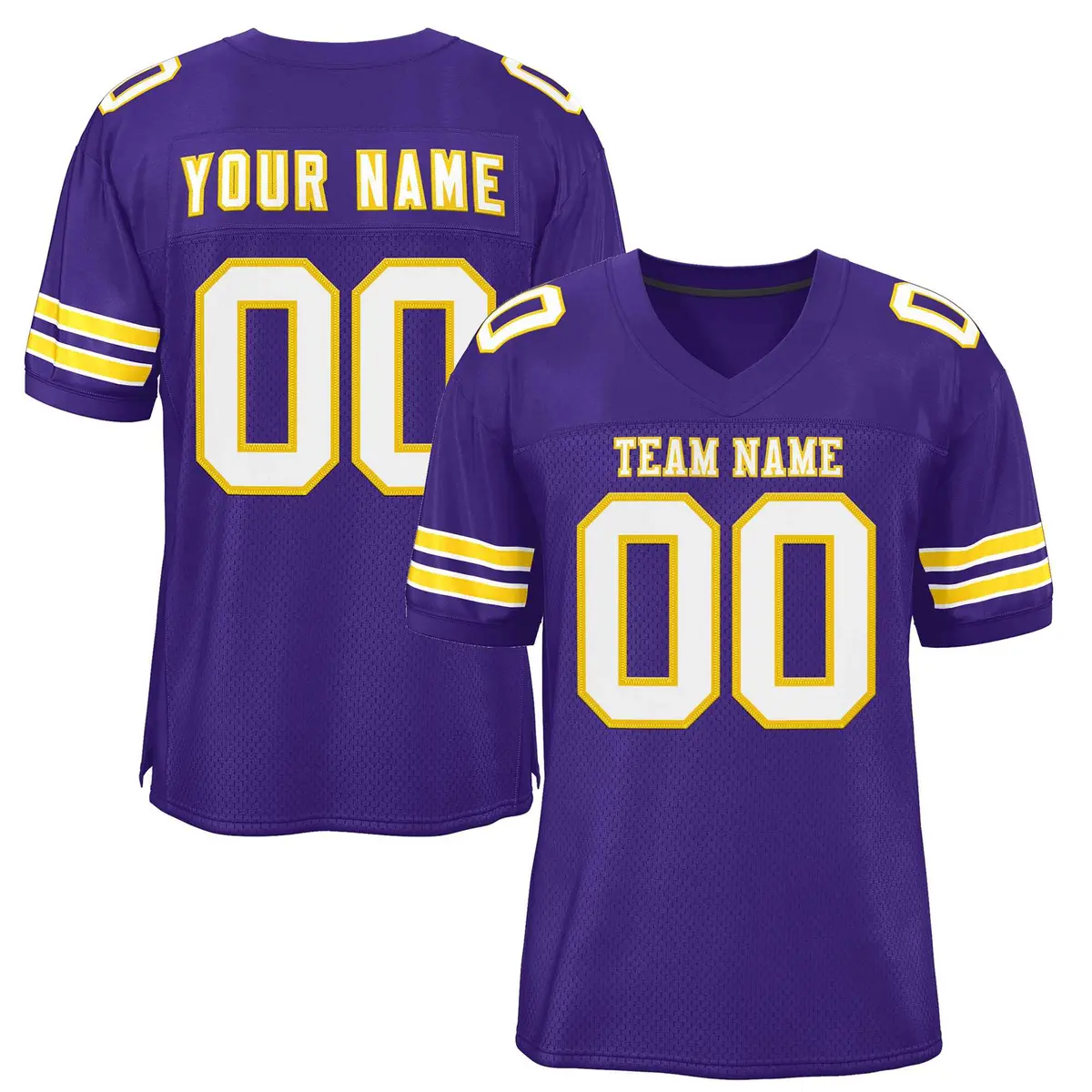 Purple White-Gold Classic Style Authentic Football Jersey