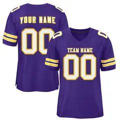Purple White-Gold Classic Style Authentic Football Jersey 1