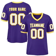 Purple White-Gold Classic Style Authentic Football Jersey