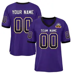 Purple White-Gold Drift Mesh Football Jersey