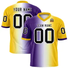 Purple White-Gold Gradient Fashion Authentic Football Jersey