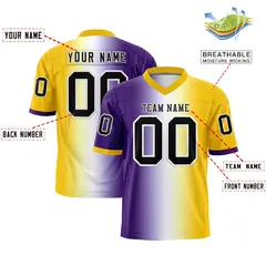 Purple White-Gold Gradient Fashion Authentic Football Jersey 2