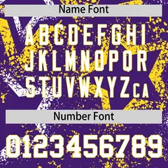 Purple White Gold Graffiti Star Ink Texture Baseball Jersey 4