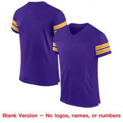 Purple White-Gold Mesh Football Jersey 5