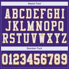 Purple White-Gold Mesh Football Jersey 7