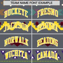 Purple White Gold Mexican Style Baseball Jersey 3