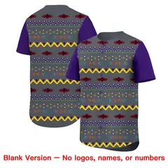 Purple White Gold Mexican Style Baseball Jersey 7