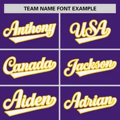 Purple White-Gold Stripe Raglan Authentic Baseball Jersey 3