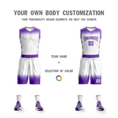 Purple White Gradient Fashion Sets Basketball Jersey 3