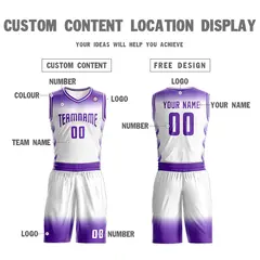 Purple White Gradient Fashion Sets Basketball Jersey 4