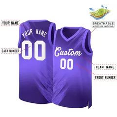Purple White Gradient Fashion Slash Basketball Jersey 2