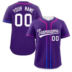 Purple White Gradient Ribbed Authentic Baseball Jersey 1