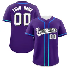 Purple White Gradient Ribbed Authentic Baseball Jersey 1