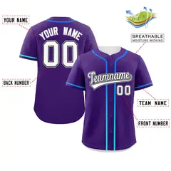 Purple White Gradient Ribbed Authentic Baseball Jersey 2