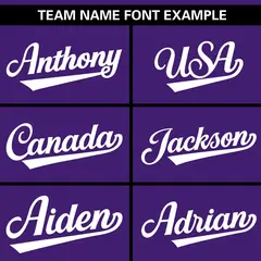 Purple White Gradient Side Star Pattern Baseball Jersey 3