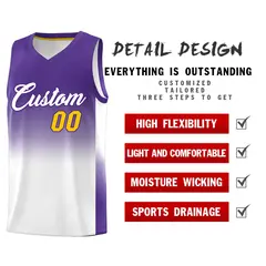 Purple White Gradient Sports Basketball Jersey 2