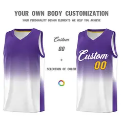 Purple White Gradient Sports Basketball Jersey 3