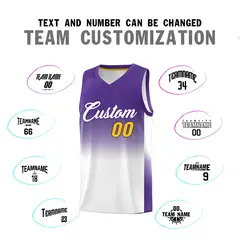 Purple White Gradient Sports Basketball Jersey 4