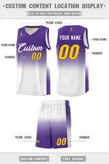 Purple White Gradient Sports Basketball Jersey 5