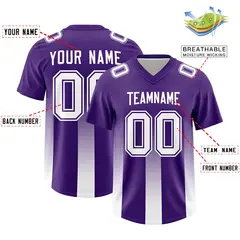 Purple White Gradient Vertical Stripe Football Jersey 2