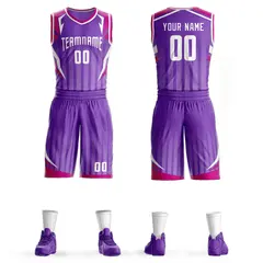 Purple White Graffiti Angular Element Basketball Jersey