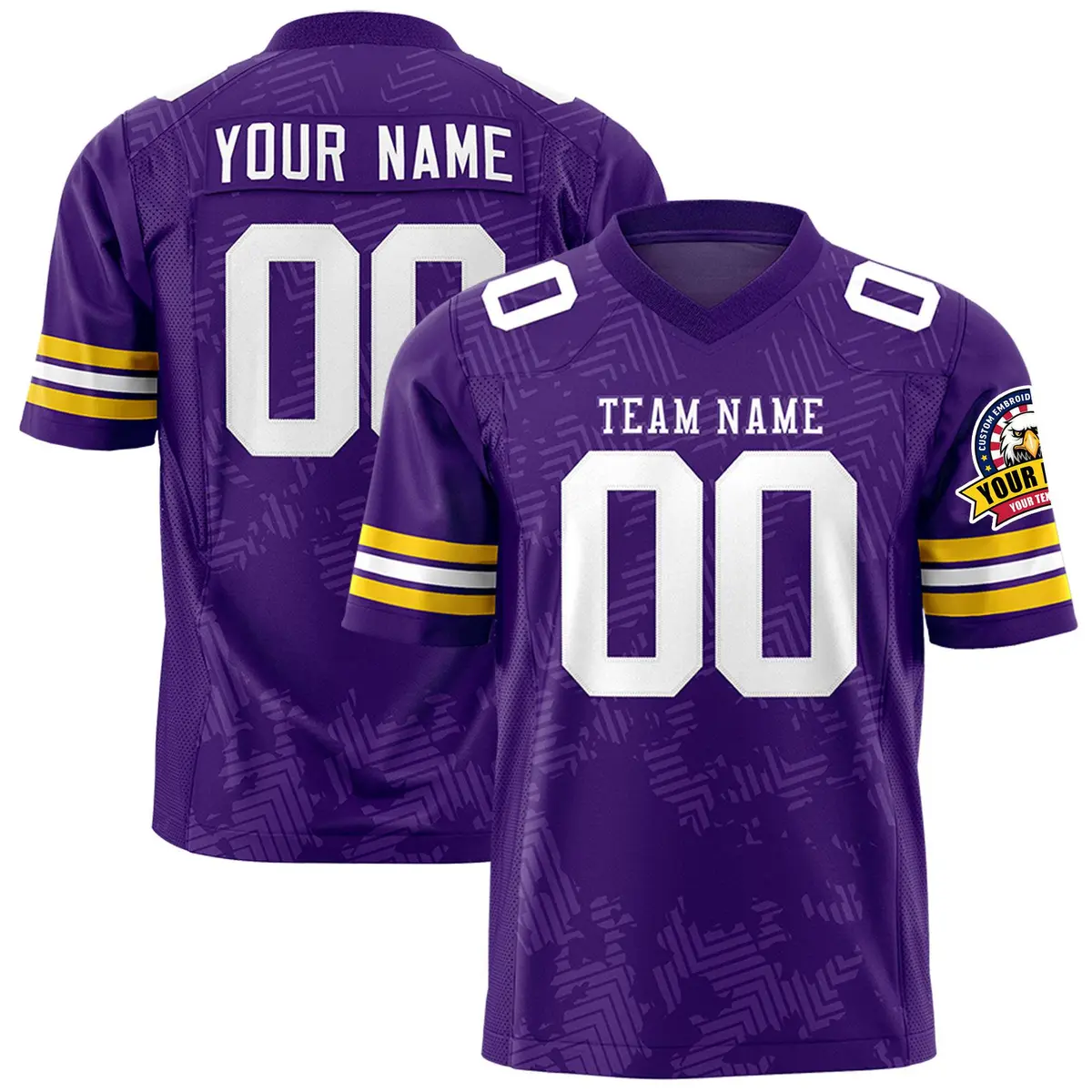 Purple White Graffiti Line Authentic Football Jersey